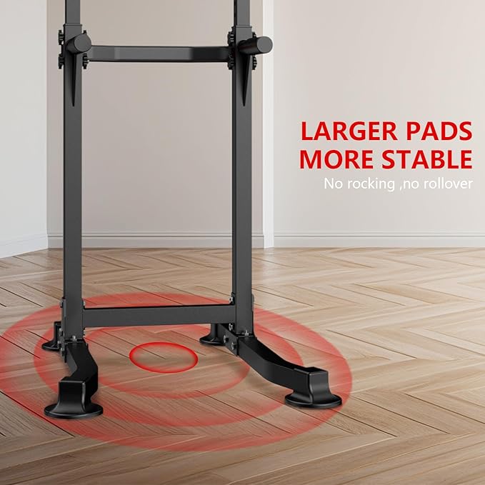 ZENOVA Pull Up Bar Dip Bar Power Tower Workout Dip Station Height Adjustable Free Standing Chin Up Bar Home Gym Equipment 300LBS Weight Capacity