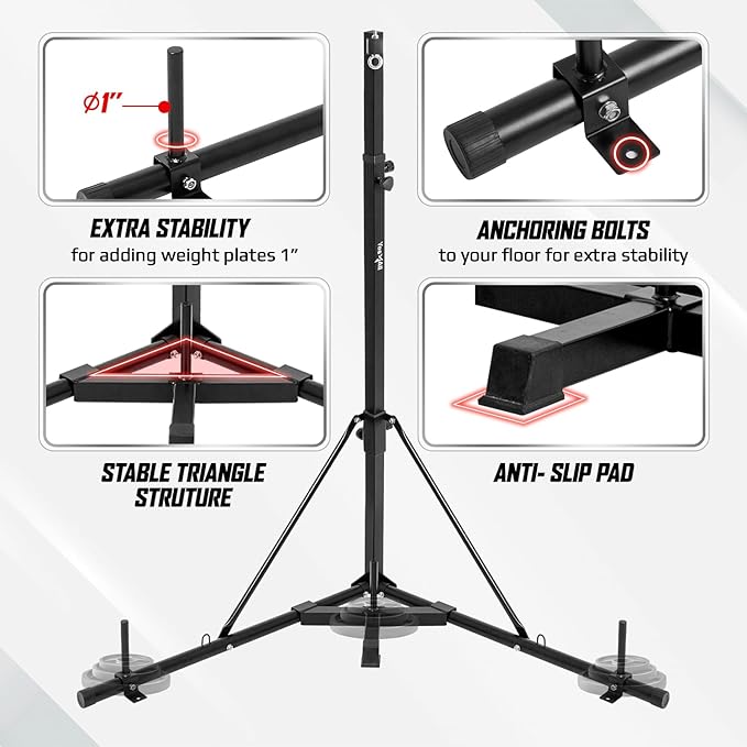 Yes4All Punching Bag Hanger, Stainless Steel Swivel Chain with 4 Snap Hooks for Heavy Bag, Gym Swing, Trapeze, and Hammock