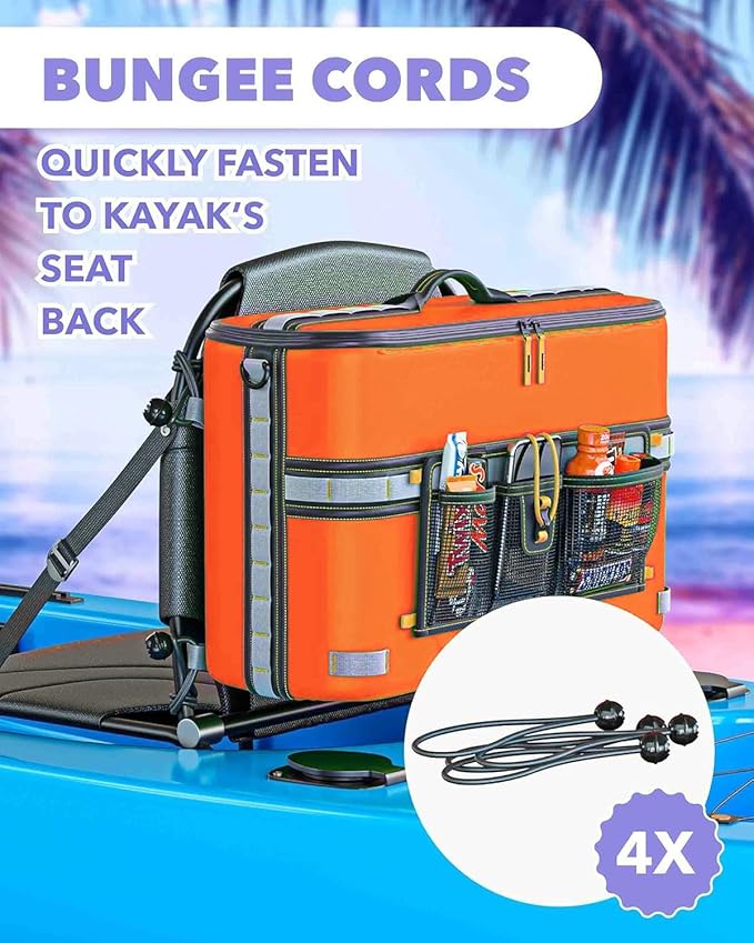 Skywin Kayak Cooler Behind Seat, Waterproof Cooler for Kayaking, Compatible with Lawn Chair Style Seats, Stores Drinks and Keeps Them Cool All Day