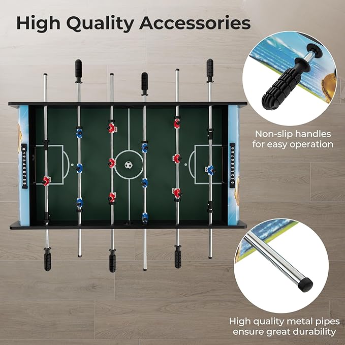 Giantex Foosball Table, 37" Foosball Table Adult Size, with 2 Balls, Score Keeper, Removable Legs, Tabletop Foosball Game, Soccer Table Game for Kids, Teens, Game Room, Parties, Family Night