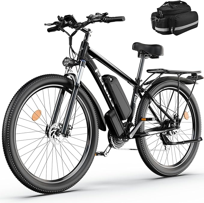 Electric Bike for Adults, 1500W Peak Motor Ebike, 36 MPH, 48V Battery, Up to 80 Miles Range, 27.5" Electric Mountain Bike with 21-Speed, Suspension, Turn Signals and Disc Brakes