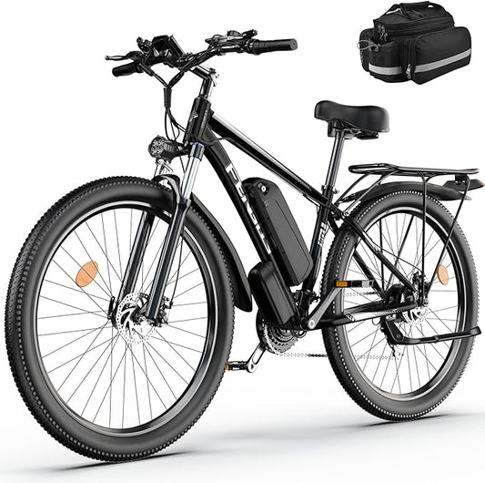 Electric Bike for Adults, 1500W Peak Motor Ebike, 36 MPH, 48V Battery, Up to 80 Miles Range, 27.5" Electric Mountain Bike with 21-Speed, Suspension, Turn Signals and Disc Brakes