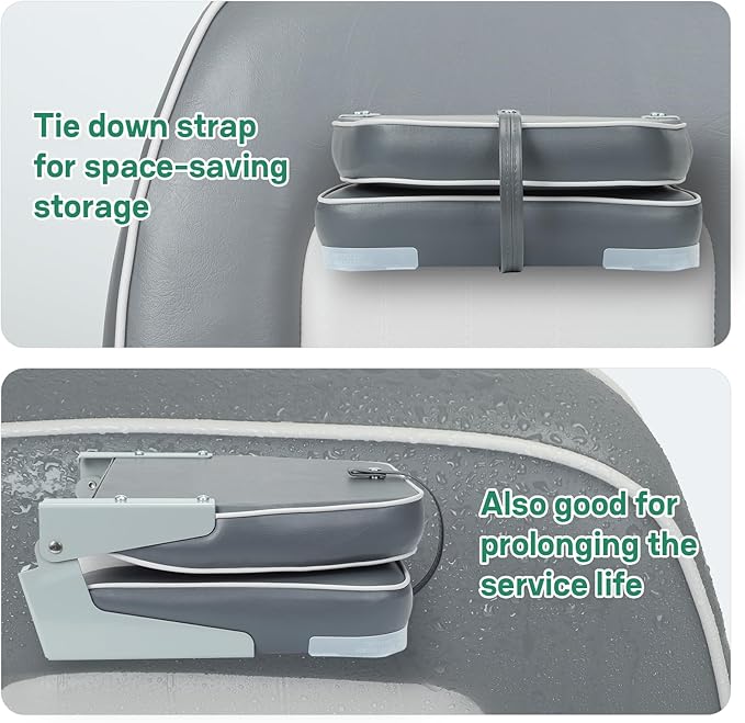 Classic Low Back Fishing Boat Seat with Backrest Folding Boat Chair Marine Bass Jon Boat Seats