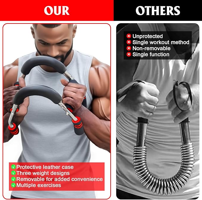 Twister Arm Trainer, Adjustable Chest Workout Equipment, Arm Trainer for Men, Portable Power Twister Bar, Detachable Design Fitness Anywhere