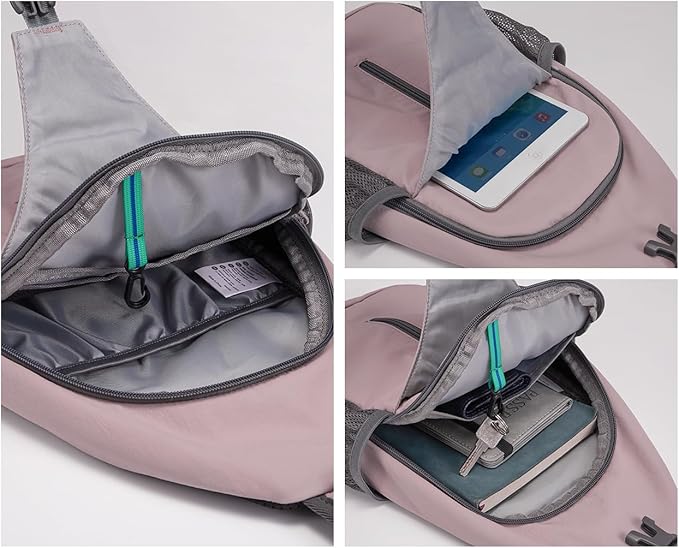 WATERFLY Crossbody Sling Backpack Sling Bag Travel Hiking Chest Bag Daypack