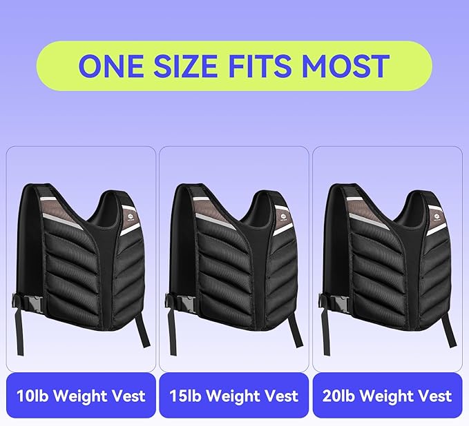 Weighted Vest,10lb/15lb/20lb Weight Vest with Reflective Stripe,Body Weight Vests for Men,Women Gym Home,Workout,Strength Training,Fitness,Running,Training
