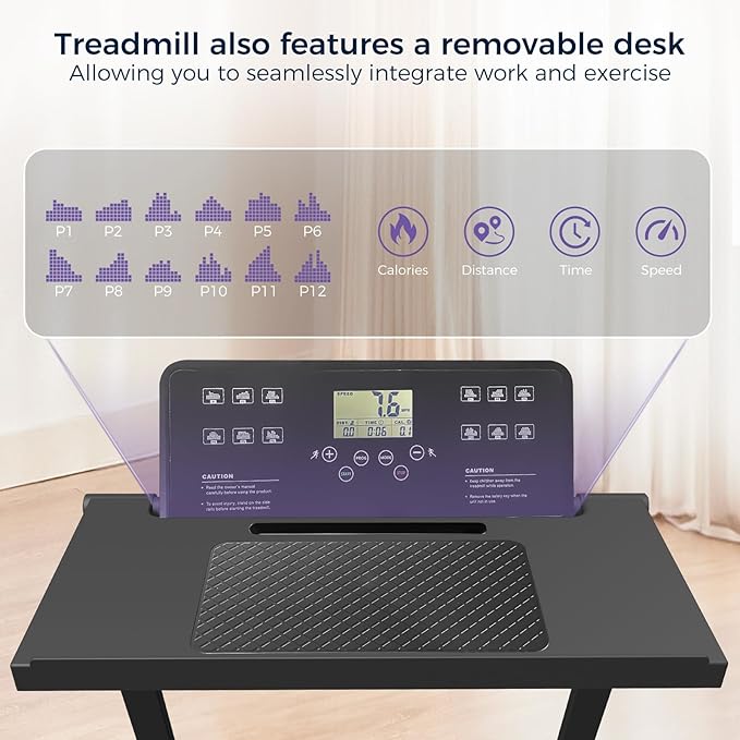 Treadmill for Home, Walking Pad with Handle Bar. 2 in 1 Walking Pad Treadmill 300+ lb Capacity, Compact Treadmills with Desk Workstation for Small Spaces. 3.0HP Portable Running Machine for Home Small