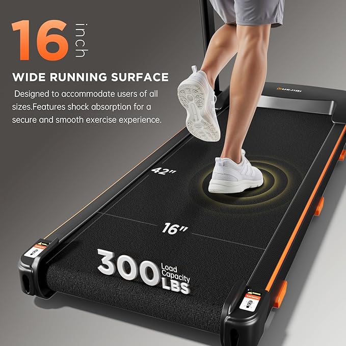 Treadmills for Home, 3.0HP Quiet Brushless Foldable Treadmill with Incline, Small Space Portable Running Walking Machine, 300 Lbs Capacity with Bluetooth APP & Pulse Monitor