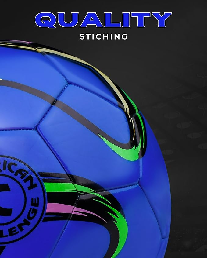 American Challenge Brasilia Soccer Ball – Soccer Ball Size 5, 4, 3 & 2 – for Youth & Adults – Ideal for Practice, Training & Grass Fields