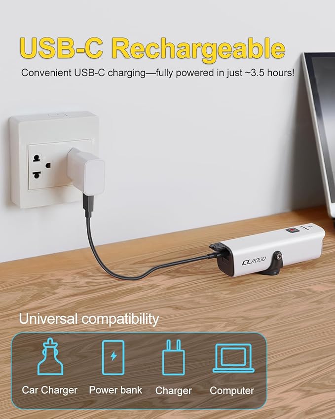 TOWILD CL2000 Bike Lights for Night Riding,2000LM Super Bright Bicycle Headlight,Waterproof Bike Front Light for Mountain Road Cycling Commuting