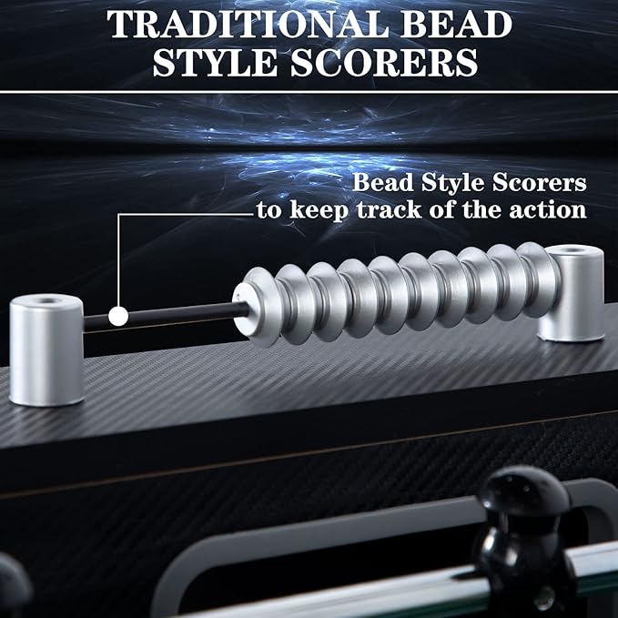 Large Size Foosball Table Adult Size, Full Size Soccer Game Table w/2 Balls, Leg Levelers & Heavy-Duty Legs, Durable Arcade Football Table for Game Room, Home, Office, Party