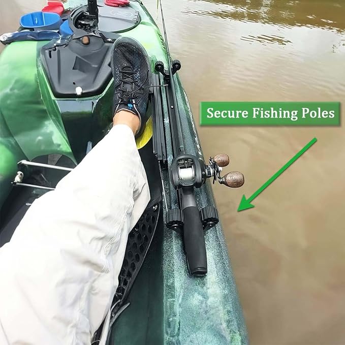 Kayak Paddle & Fishing Net Holder - Track Mount Accessories for Canoe, Paddle Board