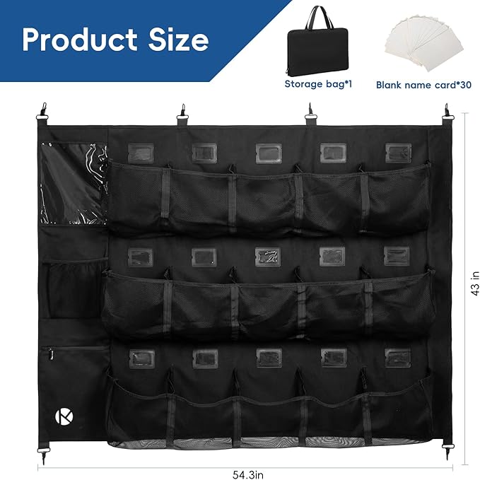 Baseball/Softball Dugout Organizer - 15+ Helmet & Glove Storage Bag, Military-Grade 900D Fabric & 6 Reinforced Steel Hooks