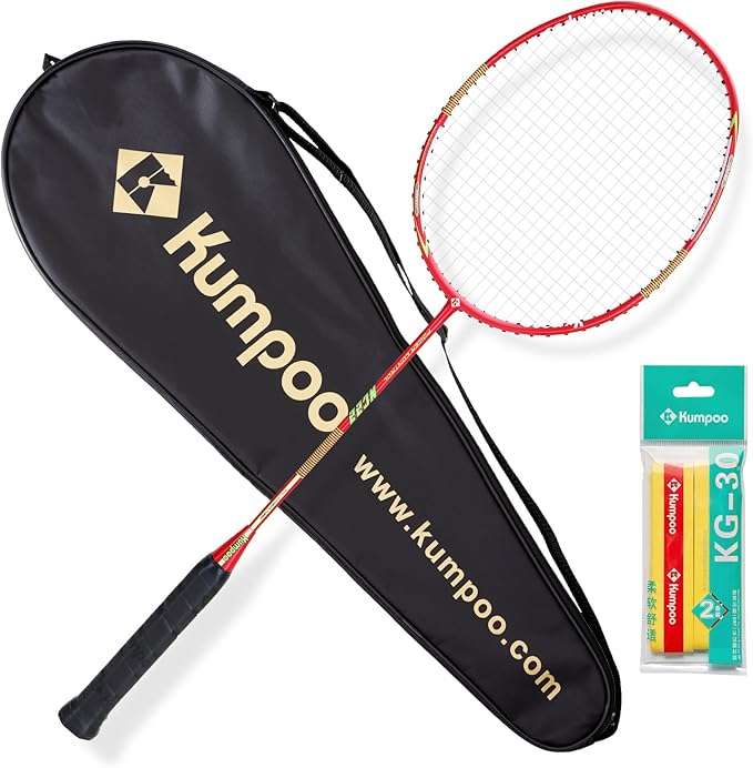 Badminton Racket Carbon Fiber, Badminton Racquet Set with Cover, Badminton Professional Racket Durable for Beginners Outdoor Games Gym