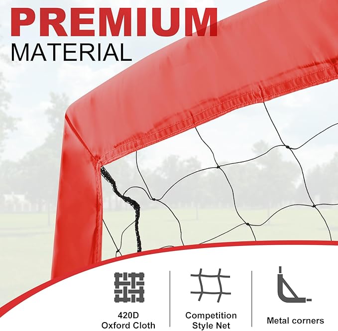 BOHEN 11x5.5 FT/9x5 FT/6x4 FT Portable Metal Soccer Goal for Backyard with Carry Bag - Fun for Outdoor Indoor Training Games for Kids and Adult, Easy Storage and Transportation
