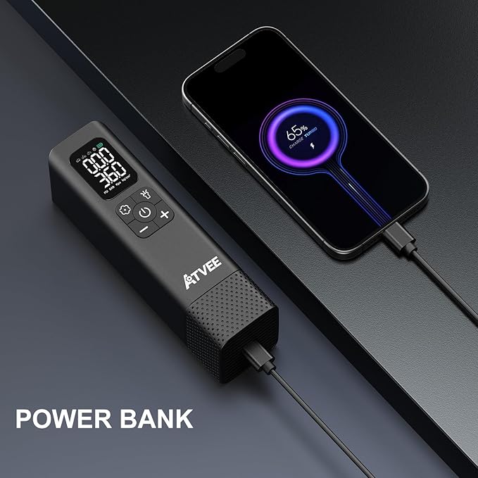 Bicycle Pump, 30s Fast Inflate Bike Pump with Gauge & Digital Display, 150PSI Portable Electric Bike Tire Pump with Presta & Schrader Valves for Road Bike, E-Bike