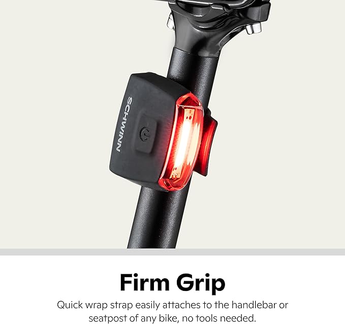 Schwinn Quick Wrap Bike Light Set, LED, 40 or 11 Lumen, Easy to Attach Headlight and Taillight, Tool-Free Install, Battery Operated, for City and Road Riding