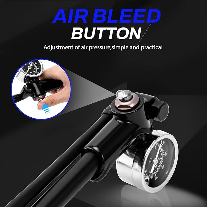 High Pressure Shock Pump: Bike Shock Air Pump with Gauge 400 PSI for Fork and Rear Bicycle Suspension,Mini Mountain Bicycle Pump Fits Schrader Valve