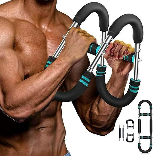 40-100 LBS Adjustable Power Twister Arm Trainer, Forearm Triceps Chest Enhanced Exercise Strengthener, Portable Detachable Spring Resistance Upper Body Fitness Machine for Home & Gym Workout Equipment