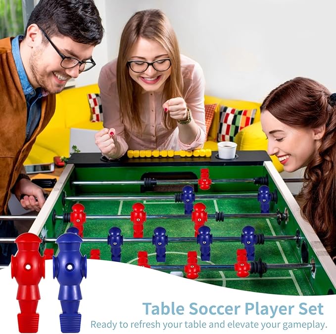 OMISTAR 26 Pcs Foosball Men, Resin Foosball Replacement Parts, Table Soccer Player Set for Tournament Foosball, 13 Red and 13 Blue