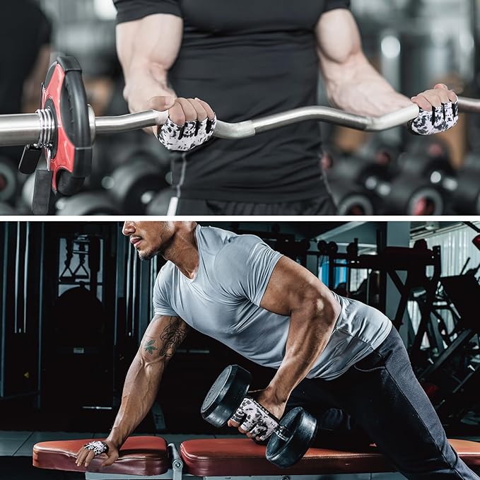 Minimal Workout Gloves,Short Micro Weight Lifting Gloves Grip Pads with Full Palm Protection & Extra Grip for Men Women Weightlifting,Gym,Cross Training,Powerlifting,WODs.