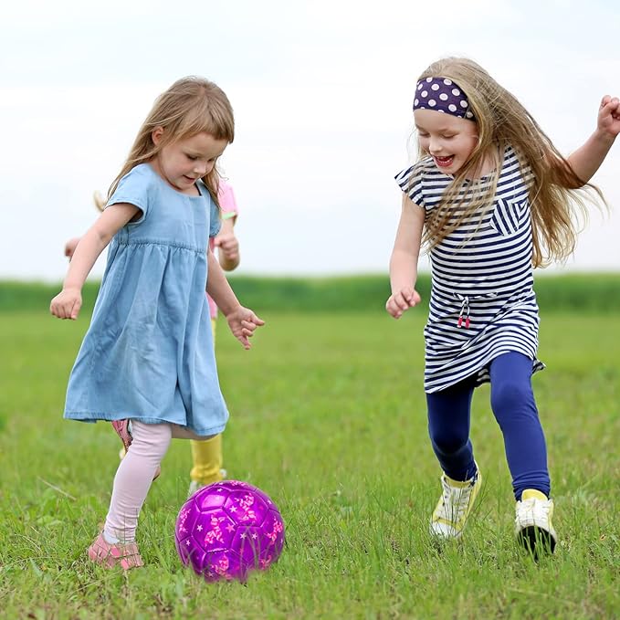 Kids Soccer Ball Size 2 Size 3 Size 4 Glitter Unicorn Dinosaur- For Toddlers Kids Age 1-3 3-8 8-12 - Sports & Outdoors Ball Inflatable with Pump - Gift for Girls Boys Children Youth School Birthday