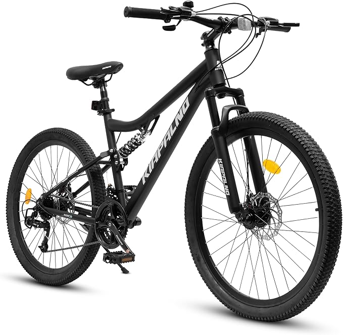 26 Inch Mountain Bike Dual Suspension for Mens Boys, 21 Speeds Steel Women Girls Mountain Bike Summer Travel Trip, Disc Brakes Adult Teens Sport Men Women Bicycle for Trail Commuter City Road