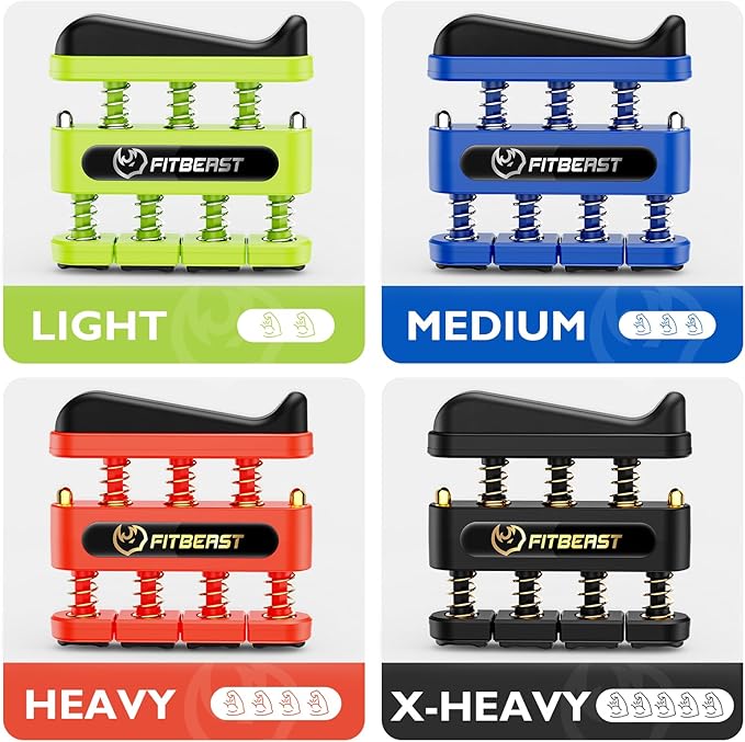 FitBeast Finger Strengthener, Finger Exerciser, Hand Exerciser for Improve Dexterity and Strength in Fingers, Hands, Forearms–Grip Strength Trainer for Musicians, Climbers