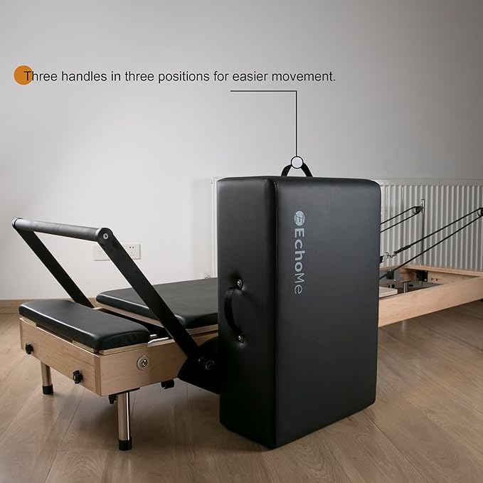 Pilates Sitting Box for Pilates Reformer by EchoMe, Box Pilates Reformer for Home Gym,Professional Studio Use,and Strength Exercises,Pilates Reformer Accessory for Pilates Exercises