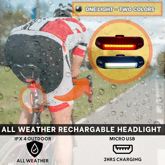 Ultra Bright Bike Lights for Night Riding Rechargeable Led for Bycicles Weather Resistant Multiple Modes. Tubular mounting MTB Road Cyclocross Ebike Mini Bike Scooter
