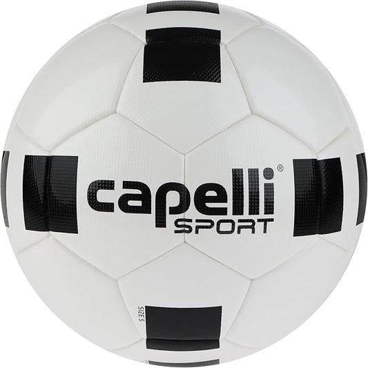 Capelli Sport Soccer Ball Size 5, High School Classic Competition Elite (NFHS) Soccer Ball for Youth and Adult Players, Outdoor and Indoor Training, White/Black