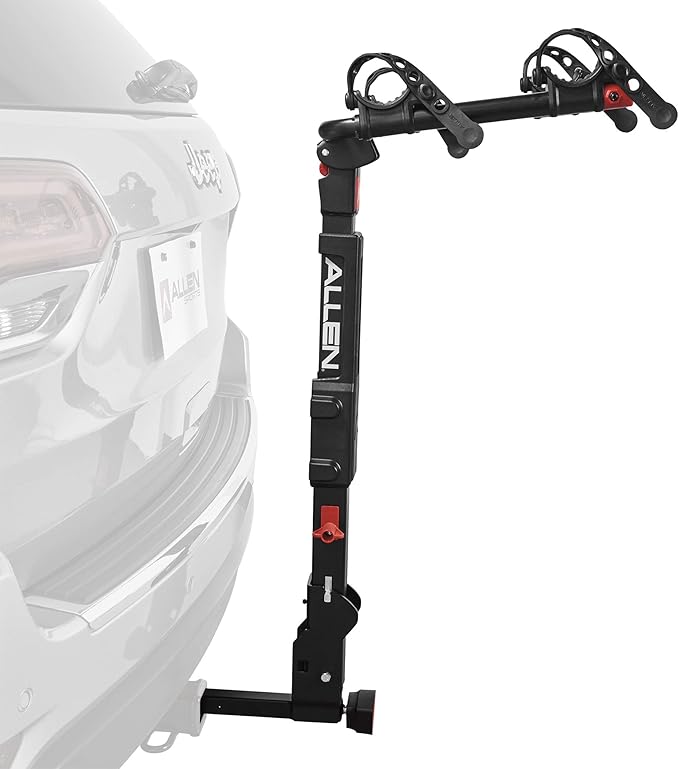 Allen Sports Premier Locking Quick Release 2-Bike Carrier for 2 in. & 1 4 in. Hitch, Model QR525 , Black