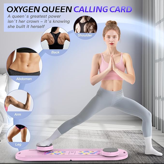 Pilates Board Pilates Reformer Set for Women, 4 in 1 Foldable Pilates Equipment with Timer, Portable Pilates Machine for Home Workout, Fitness, Exercise, Ab, Core
