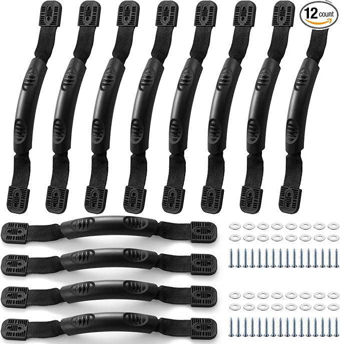 Tallew 12 Pack Kayak Carry Handles Replacement with Washers and Screws Canoe Boat Handles Kayak Parts Accessory Kit for Watercraft Ocean Perception Water Outdoor Sport Suitcase Luggage