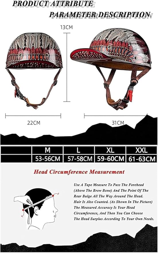 Vintage Baseball Cap Open Face Motorcycle Helmet - DOT Approve,GermanStyle Half Helmet for Adults, Ideal for Cruiser, Scooter & Moped, Unisex Design