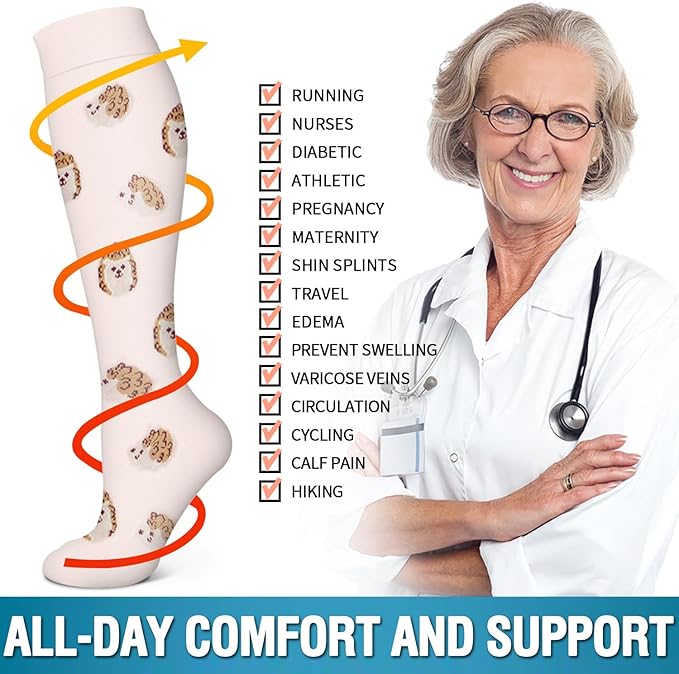 6 Pack Copper Compression Socks for Women and Men Circulation-Best Support for Medical, Running,Nursing,Athletic