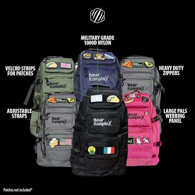 Bear KompleX Military Grade Tactical Backpack - Organize Gear & Optimize Comfort - Multipurpose 1000 Denier Nylon Backpack