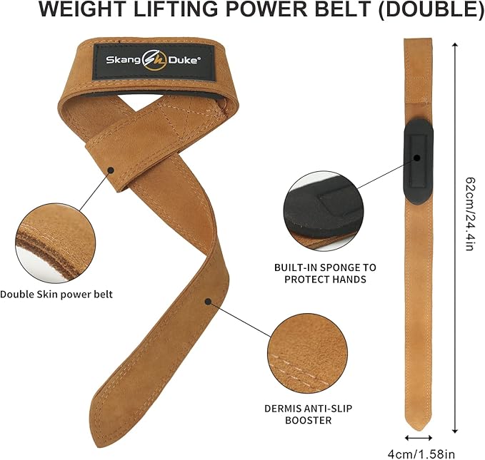 SKDK Cotton Hard Pull Wrist Lifting Straps Grips Band-Deadlift Straps with Neoprene Cushioned Wrist Padded and Anti-Skid Silicone - for Weightlifting, Bodybuilding, Xfit, Strength Training