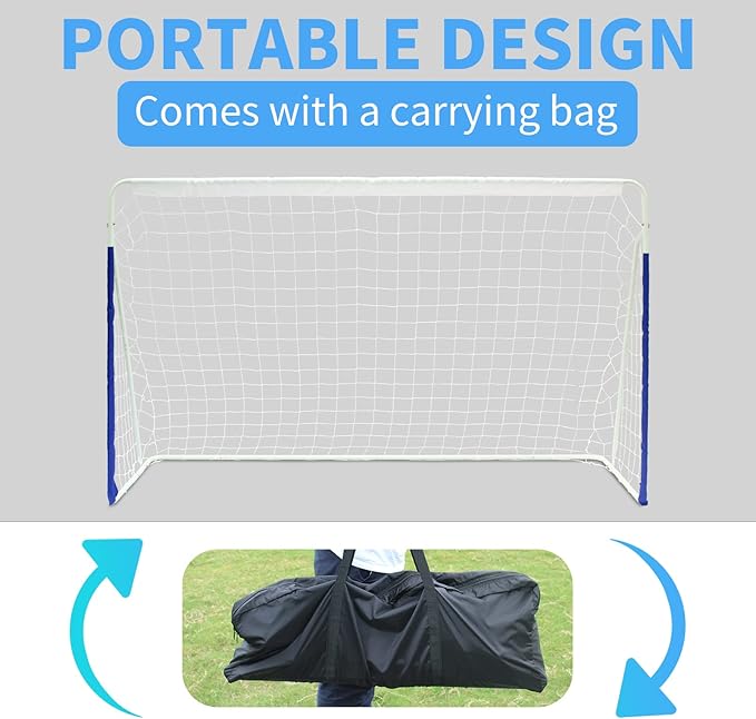 Combination Soccer Goal Portable Soccer Goals for Backyard Steel Frame Football Goal with All Weather Net for Kids Youth