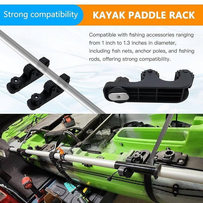 Kayak Paddle Holder, Kayak Accessories Track Mount for Kayak Paddles, Kayak Fishing Accessories by BLUE ELF
