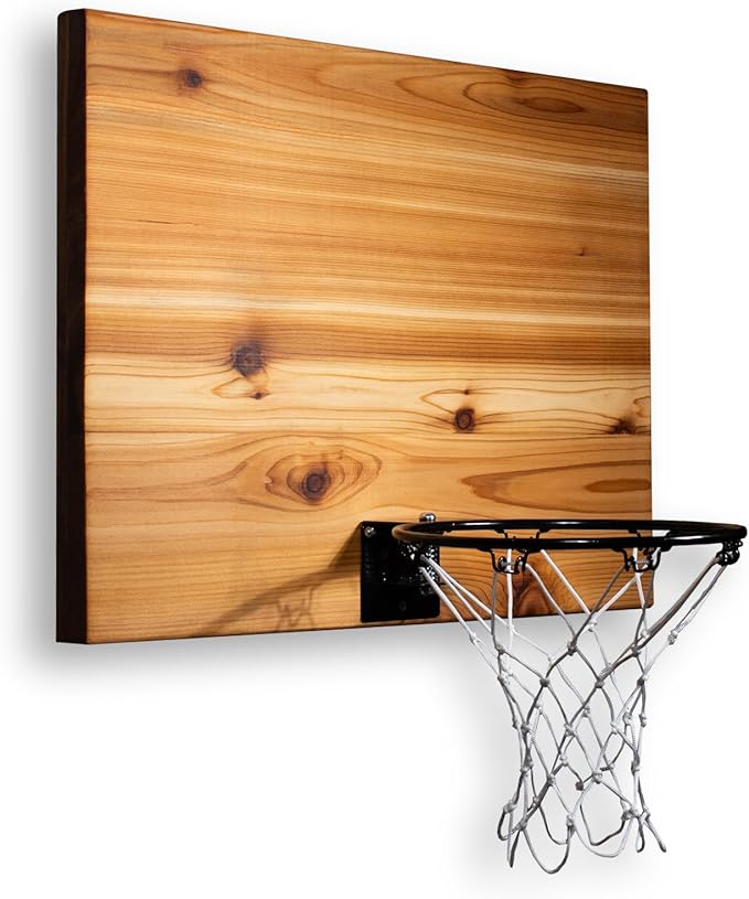 Elite Mini Basketball Hoop & Ball Set, Wall Mount, Indoor Made in The USA Cedar Backboard. Includes 9” Hoop, Net, Pump & 5 Mini Basketballs.