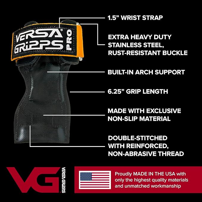 Versa Gripps® Pro, Made in The USA, Wrist Straps for Weightlifting Alternative, The Best Training Accessory