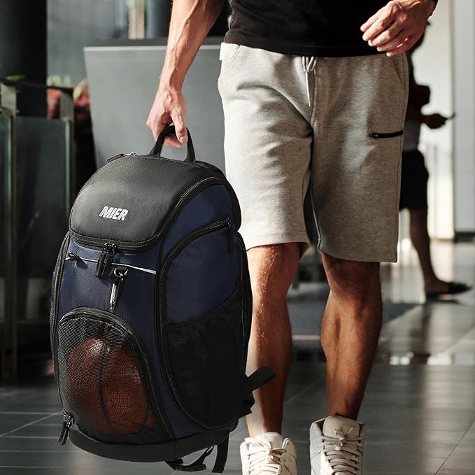 MIER Gym Backpack 40L Basketball Backpack with Ball Compartment & Shoes Storage Multi-Functional Sports Soccer Bag Large Equipment Back Pack Volleyball Backpacks for Men Women