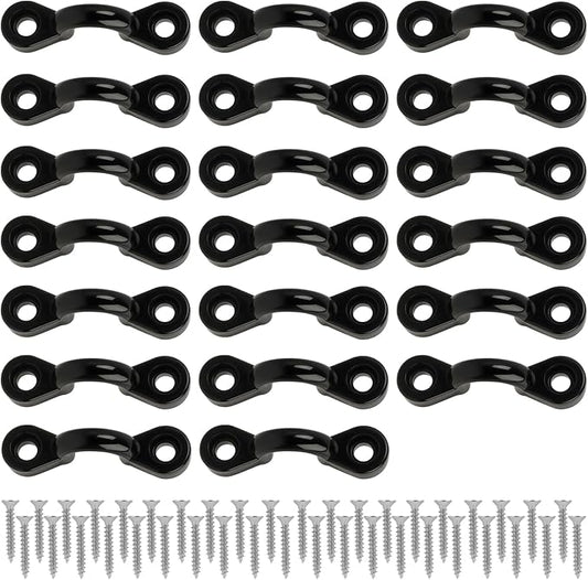 20 Pack Kayak Pad Eye Kit, Nylon Bungee Deck Loops with 40 Stainless Steel Screws, Tie Down Pad Eyes for Kayaks, Canoes, Boats, Deck Rigging, Paddle Holders & Marine Accessories