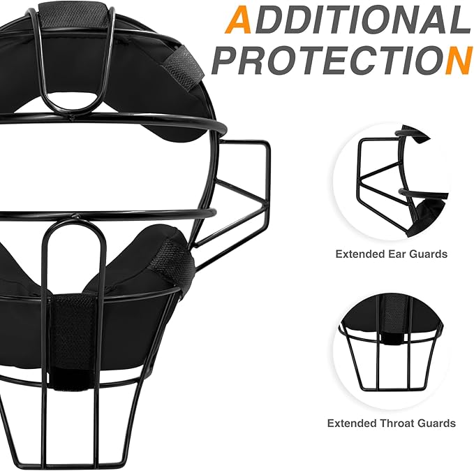 Baseball Catcher Mask Umpire Mask,Full-Face Protection Mask for Baseball,Lightweight Secure Fit Provides Maximum Protection and Comfort – Does Not Obstruct View