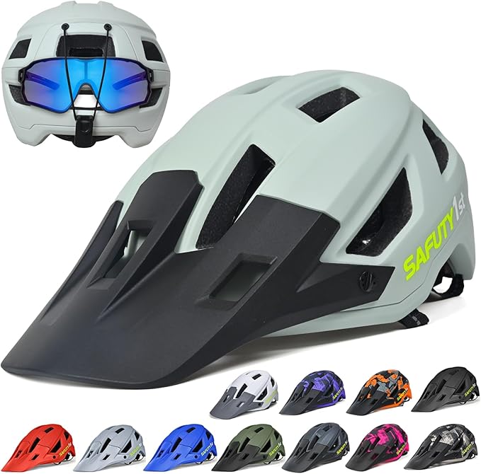 Mountain Bike Helmet for Adults & Youth Lightweight Impact-Resistant with Adjustable Dial & Removable Visor Unisex Helmet for Mountain Biking Bicycle Clcying