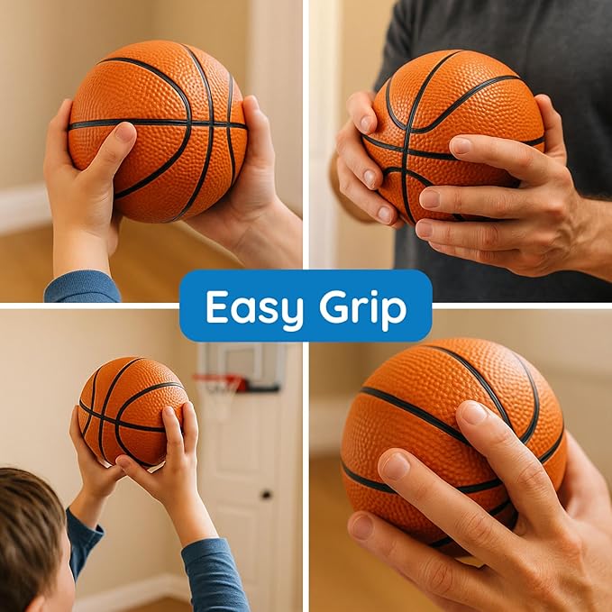 Botabee 5-Inch Mini Basketball Balls Set of 3 - Ideally Sized for Boys, Toddlers, and Mini Hoop Enthusiasts - Versatile for Indoor or Outdoor Play - Exciting Toy for Endless Games - Orange and Black