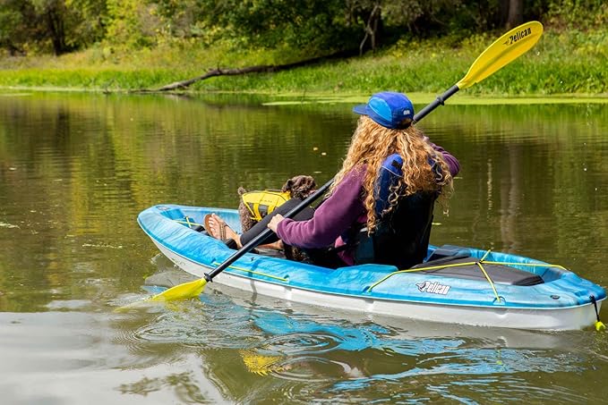 Pelican - Poseidon Paddle - Aluminum Shaft with Reinforced Fiberglass Blades - Lightweight, Adjustable Kayaks Paddles - Perfect for Kayaking Boating