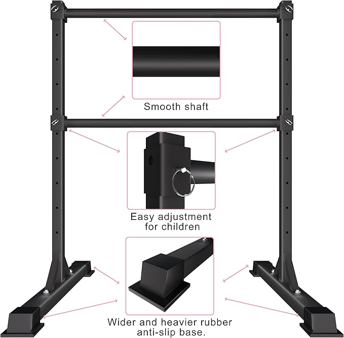 Ballet Barre for Home, Height Adjustable Ballet Bar, Freestanding Portable Ballet Barre, 4 Non-slip Bases Stable Dance Bar, Heavy Duty Metal Durable Ballet Equipment for Kids and Adult Commons