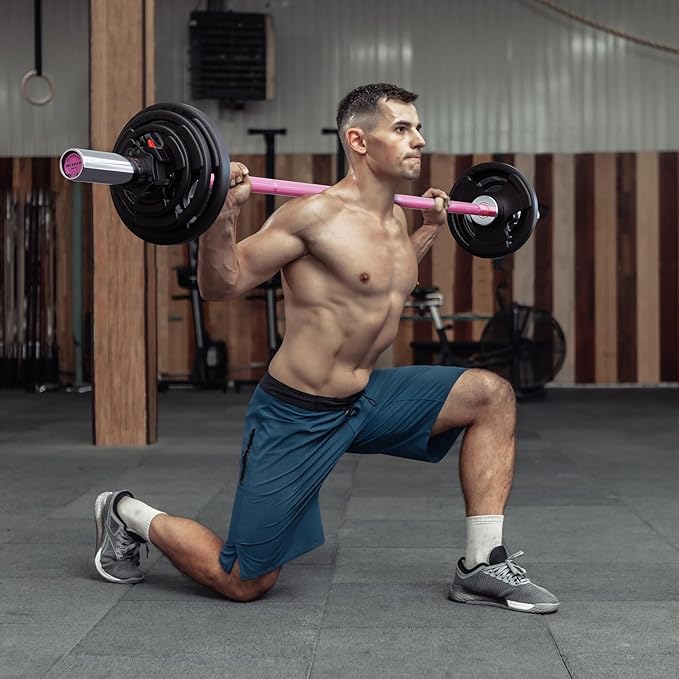 RitFit Barbell Weight Set - 4/6FT Olympic Barbell with Weight Plates (55-275LB Total) - Weightlifting Equipment for Squats, Curls, Deadlifts, Presses, Hip Thrusts